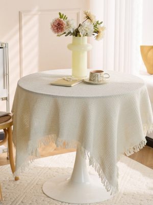 Linen Cotton Fringe Tablecloth
