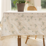 Linen Cotton Floral Tablecloth
