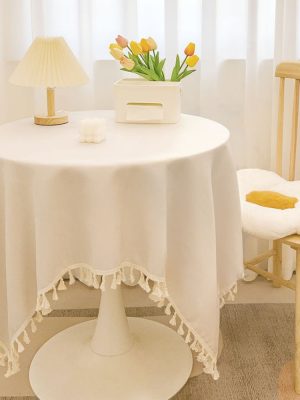 Linen Cotton Fringe Tablecloth