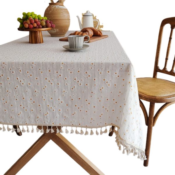 Linen Cotton Floral Tablecloth