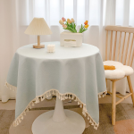 Linen Cotton Fringe Tablecloth