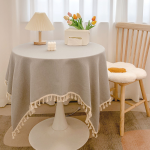 Linen Cotton Fringe Tablecloth