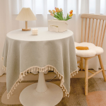 Linen Cotton Fringe Tablecloth