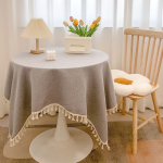 Linen Cotton Fringe Tablecloth