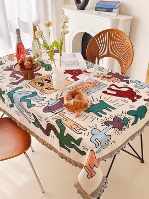 French Linen Cotton Fringe Tablecloth