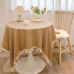 Linen Cotton Fringe Tablecloth