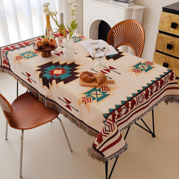French Linen Cotton Fringe Tablecloth