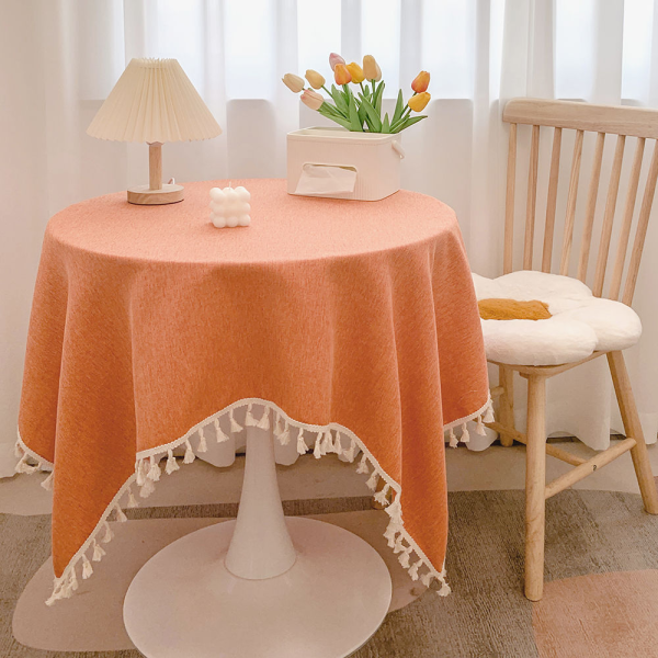 Linen Cotton Fringe Tablecloth