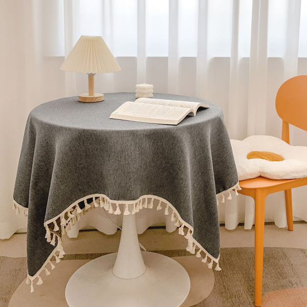 Linen Cotton Fringe Tablecloth