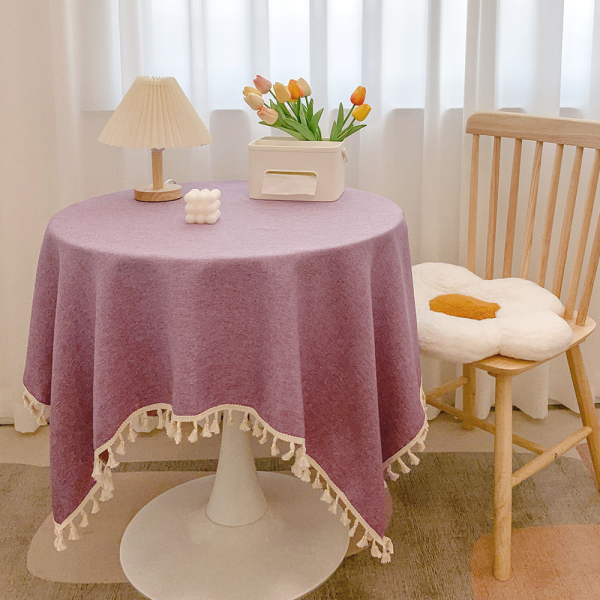 Linen Cotton Fringe Tablecloth